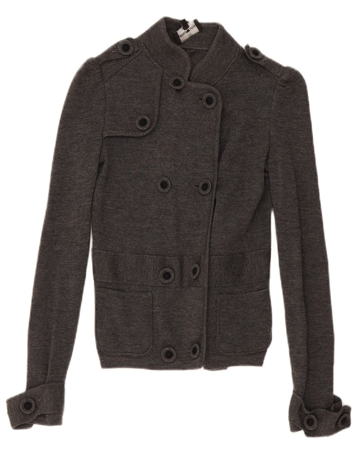 Pulover cardigan cu două piept pentru femei Armani IT 38 XS Lână gri