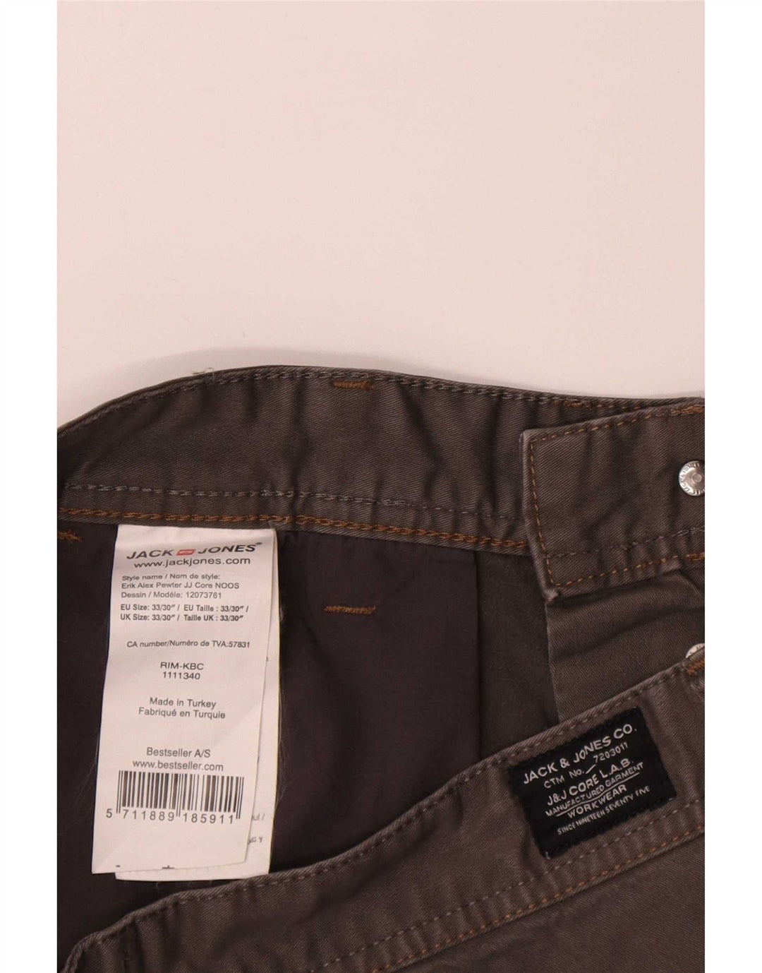 Pantaloni scurți chino Jack & Jones pentru bărbați, medii W33, bumbac gri