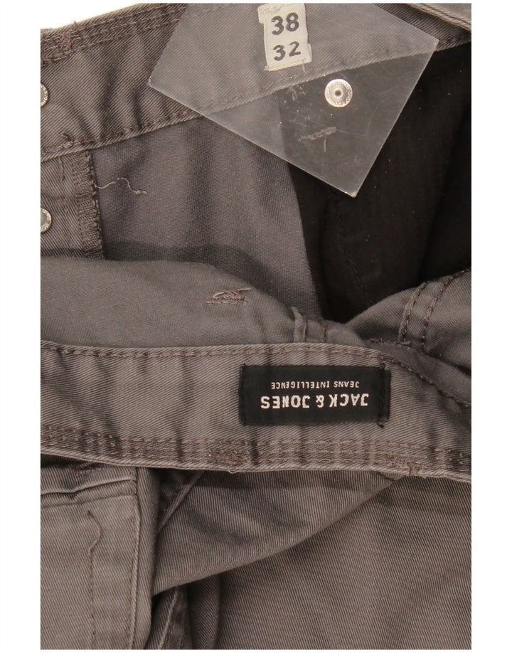 Pantaloni casual drepti pentru bărbați JACK & JONES W38 L32 poliester gri