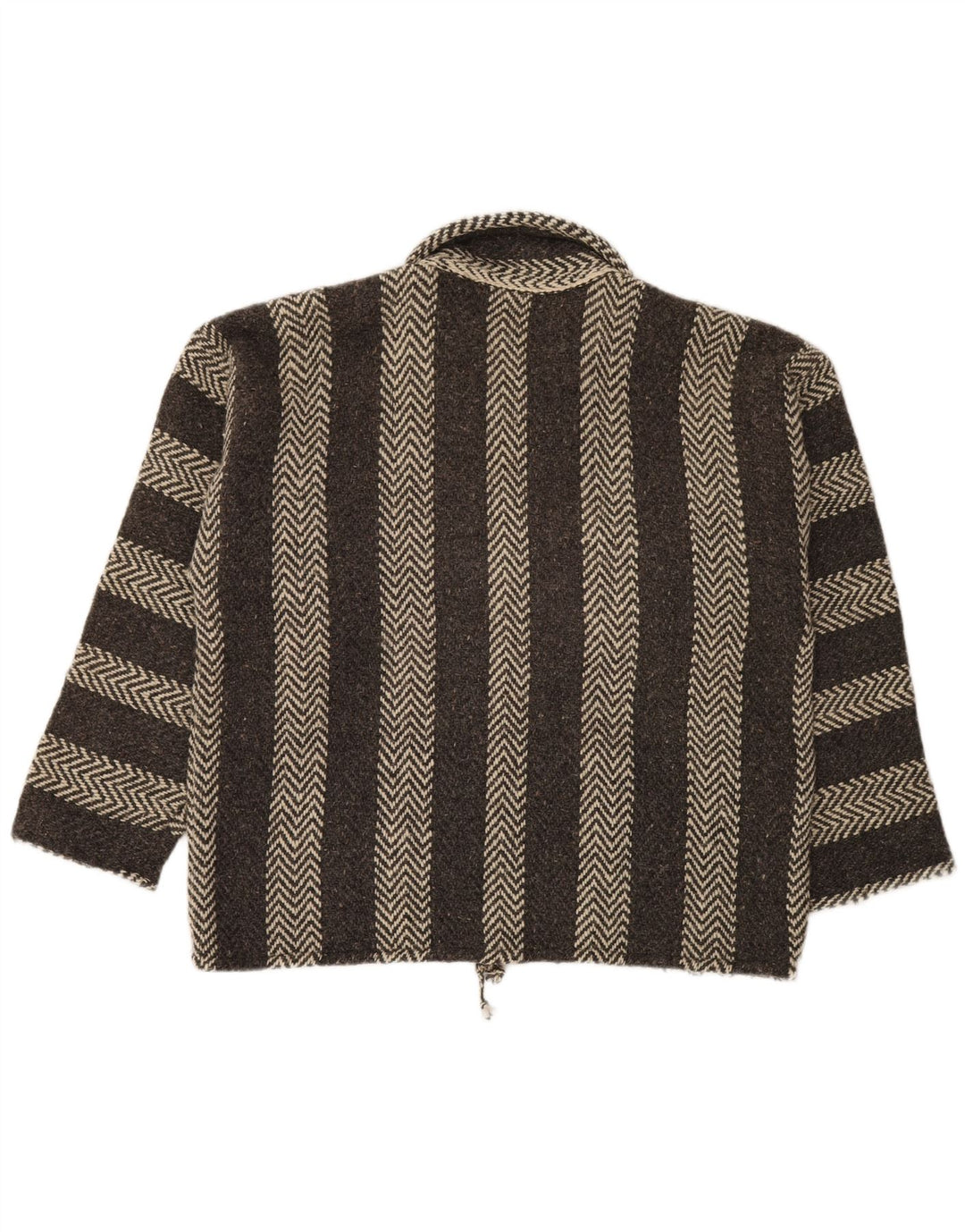 VINTAGE Pulover cu gât polo pentru bărbați XL Gri Chevron Aztec