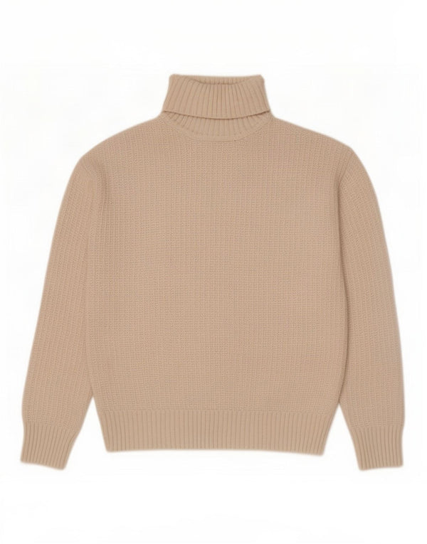Pulover pentru femei Marks & Spencer cu gât rulat, poliester mic, bej, UK 10
