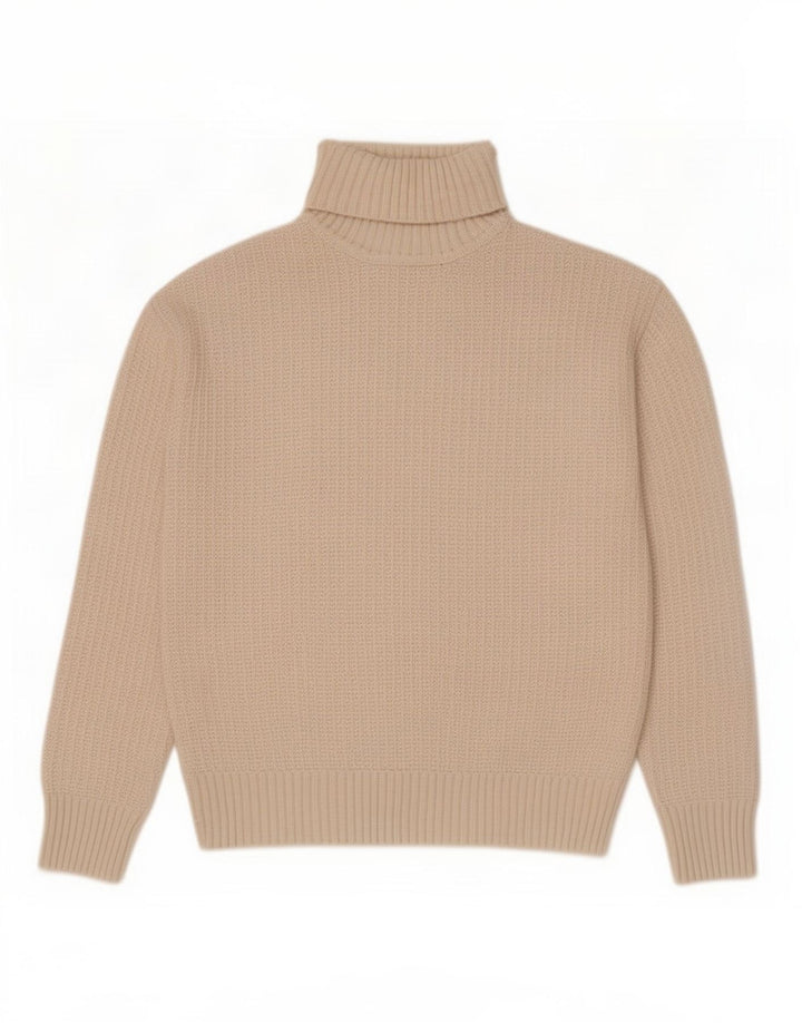 Pulover pentru femei Marks & Spencer cu gât rulat, poliester mic, bej, UK 10