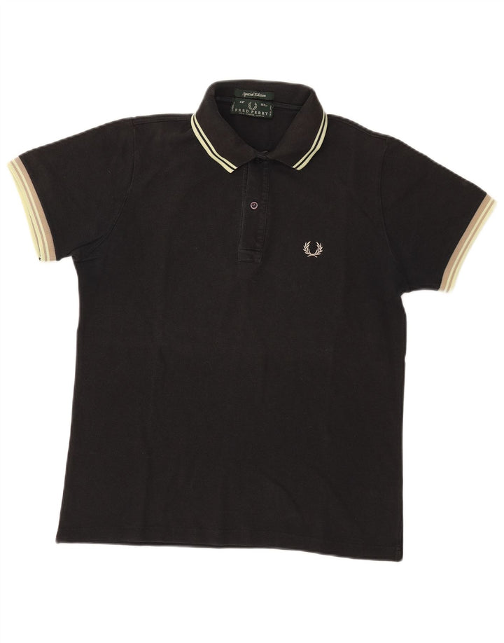 Cămașă polo Fred Perry pentru bărbați, bumbac mediu negru