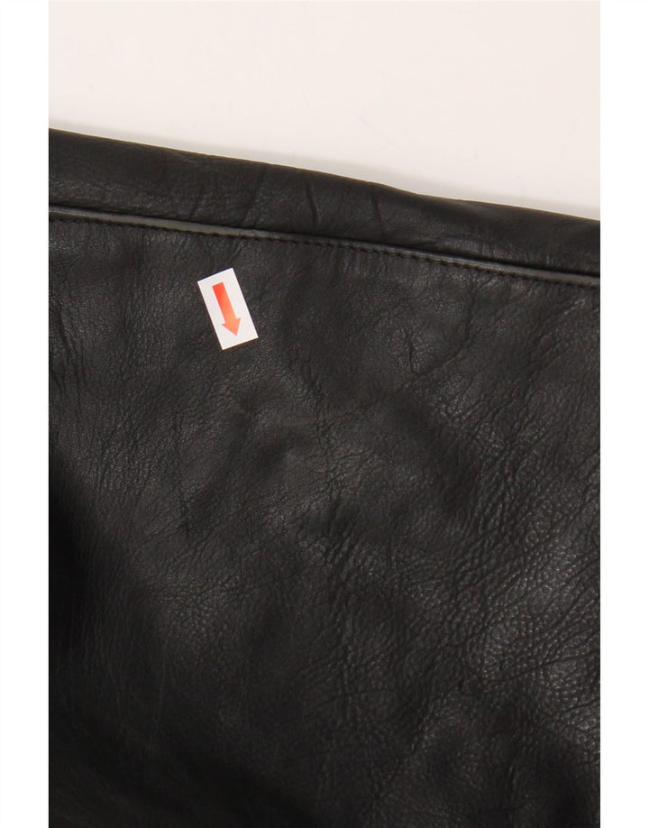 VINTAGE Womens Leather Coat IT 46 Large Black Leather Vintage Vintage and Second-Hand Vintage from Messina Hembry 