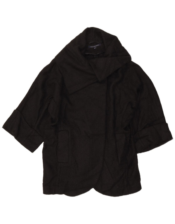 Pulover cardigan pentru femei French Connection cu mâneci 3/4 UK 14 Lână neagră mare