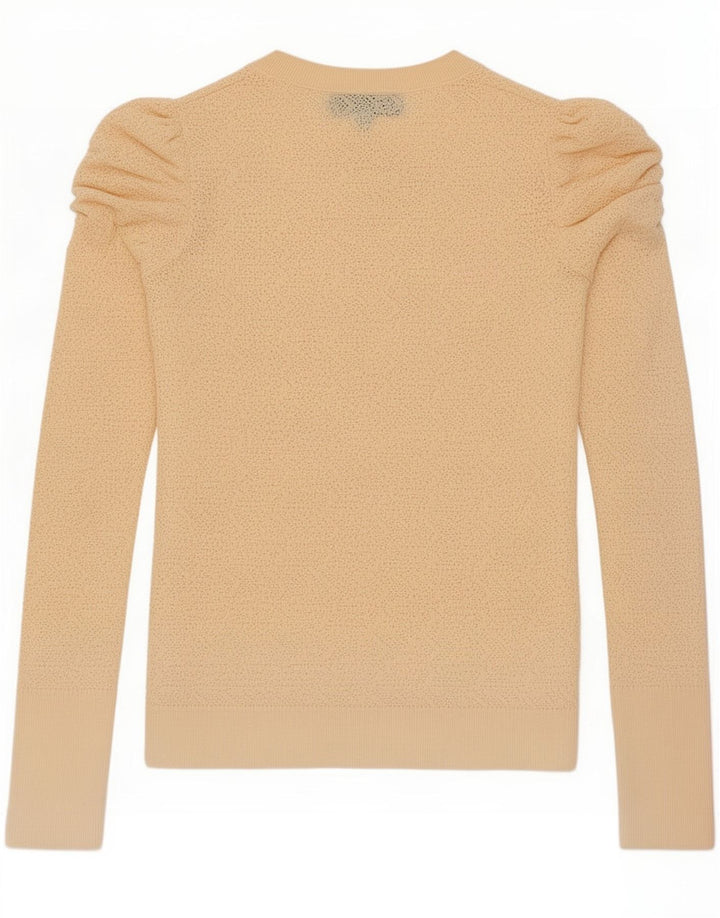 Top femeie Zara cu mânecă lungă UK 12 Medium Bej Viscoză