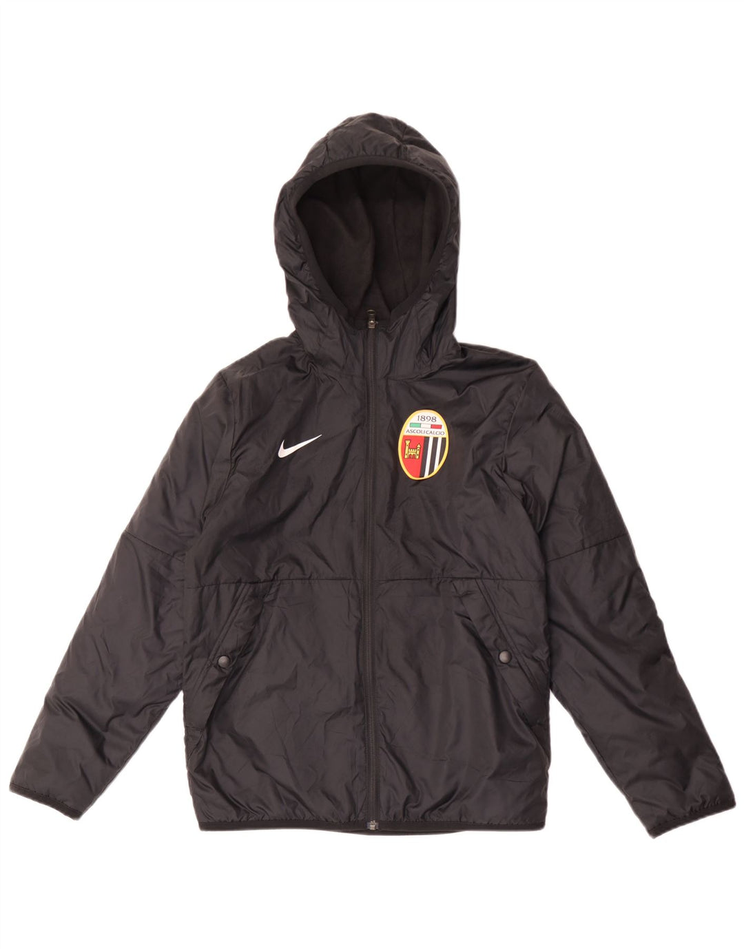 Jachetă de vânt cu glugă Nike pentru băieți 12-13 ani Poliester negru mediu