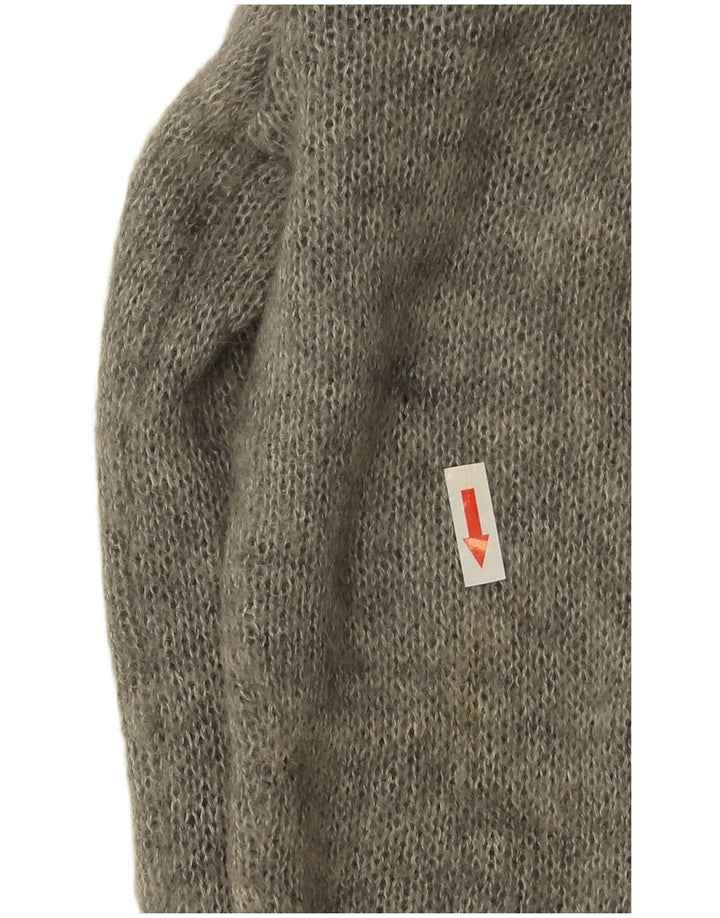 Pulover Cardigan Vintage pentru Damă UK 14 Gri Mediu
