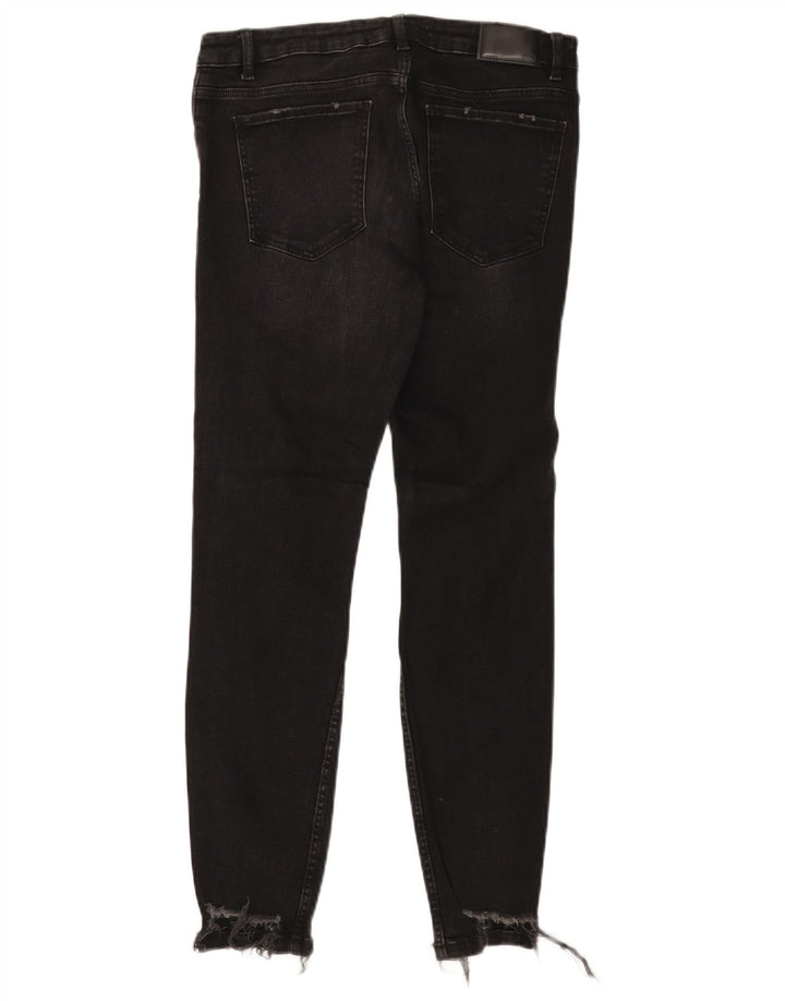 Blugi slim pentru femei Distressed Zara EU 40 Medium L30 L27 Bumbac negru