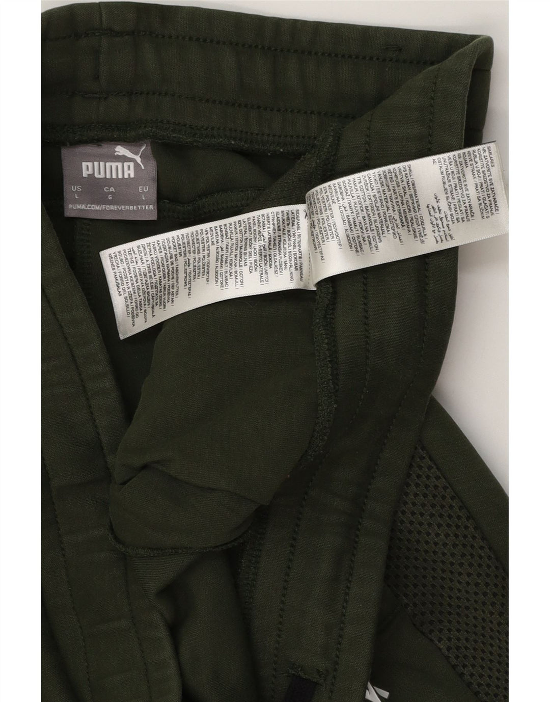 Pantaloni de trening grafic PUMA pentru bărbați, bumbac verde mare
