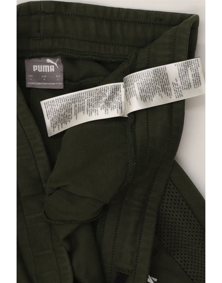 Pantaloni de trening grafic PUMA pentru bărbați, bumbac verde mare