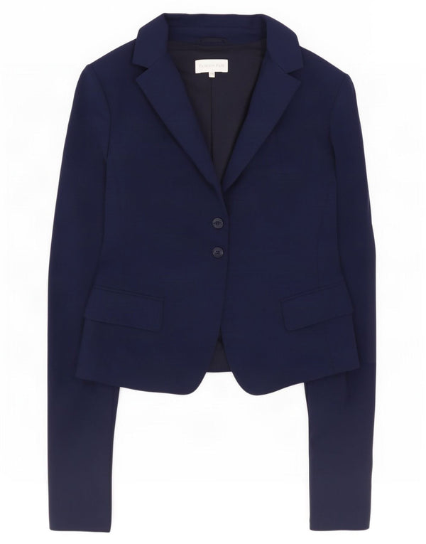 Patrizia Pepe Jachetă Blazer Femei 2 Nasturi IT 46 Mare Bumbac Bleumarin