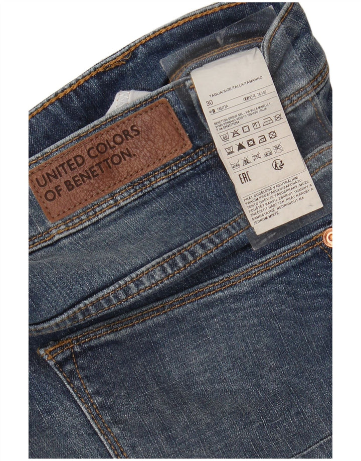 BENETTON Blugi drepti pentru bărbați W30 L23 Bumbac albastru