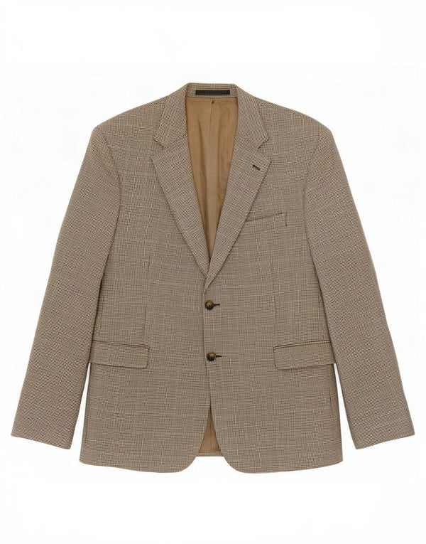 Marks & Spencer Mens 2 Button Blazer Jacket UK 44 XL Gold Houndstooth