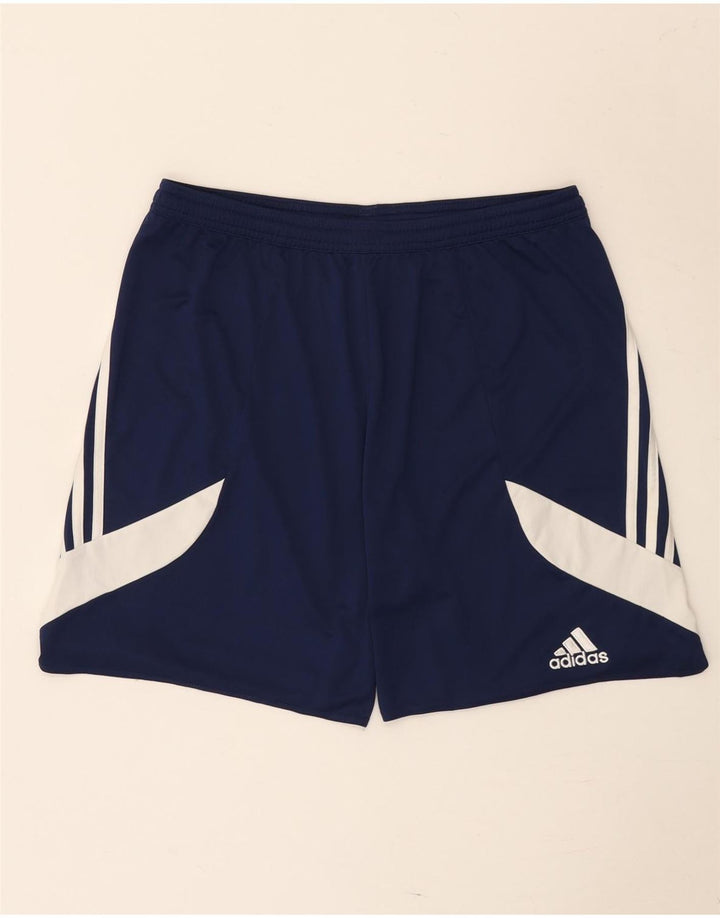 Pantaloni scurți sport pentru bărbați Adidas Climalite, mari, albastru, poliester color bloc