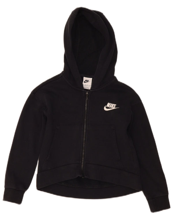 Pulover Nike pentru fete cu fermoar 7-8 ani XS bumbac negru