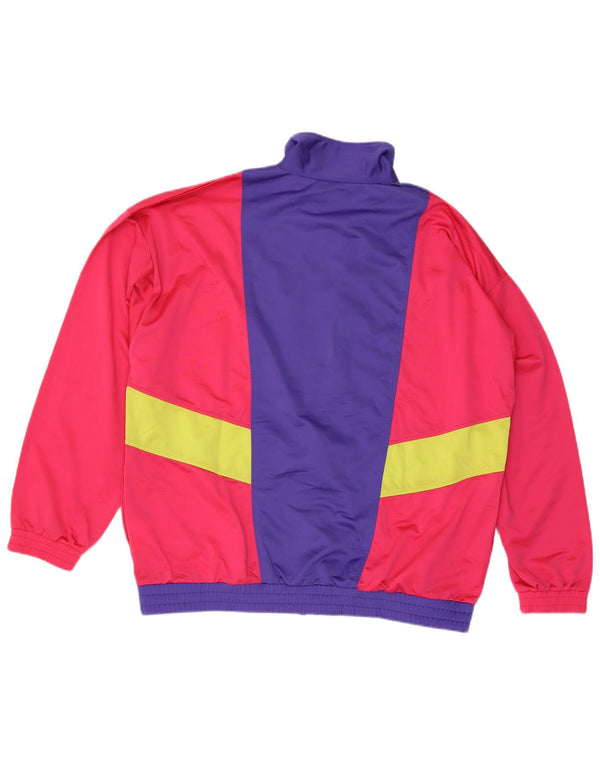 Jachetă de trening vintage pentru bărbați, 2XL, roșu, poliester color bloc