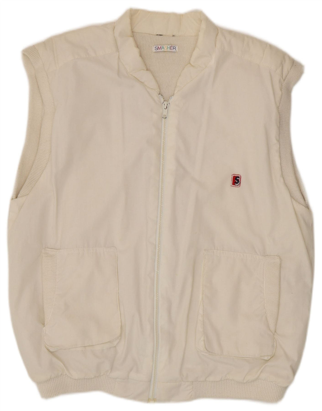 Smasher Jachetă de trening fără mâneci pentru bărbați, mare, alb, din poliester