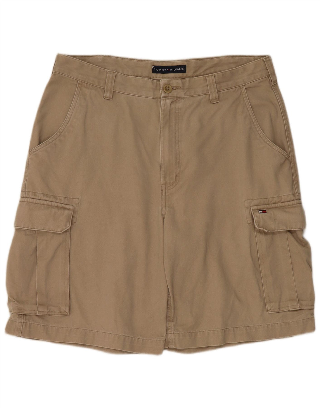 Pantaloni scurți cargo Tommy Hilfiger pentru bărbați W33, bumbac mediu bej