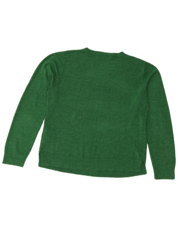 Pulover pentru femei Marks & Spencer, cu gât de barcă, UK 16, mare, verde, acrilic