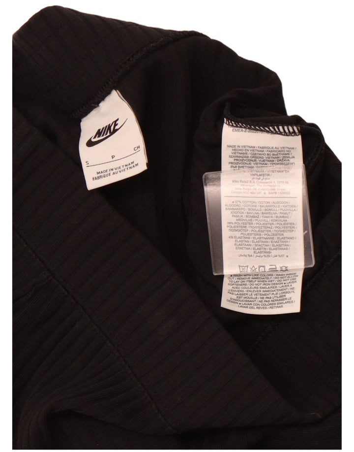 Pantaloni de trening NIKE Flare pentru femei UK 8, bumbac negru mic