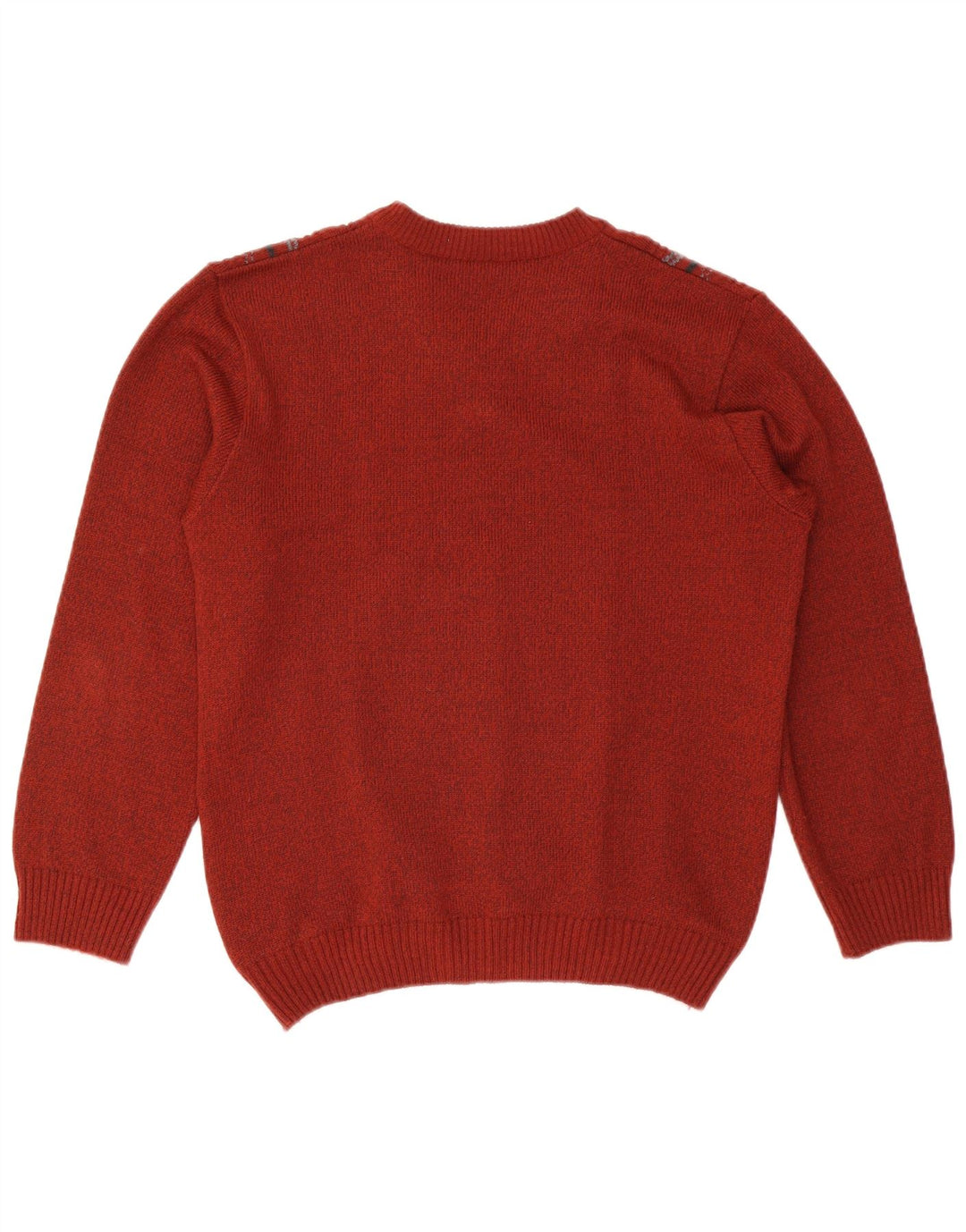 Pulover vintage pentru bărbați cu decolteu în V UK 38 Medium Maroon Geometric