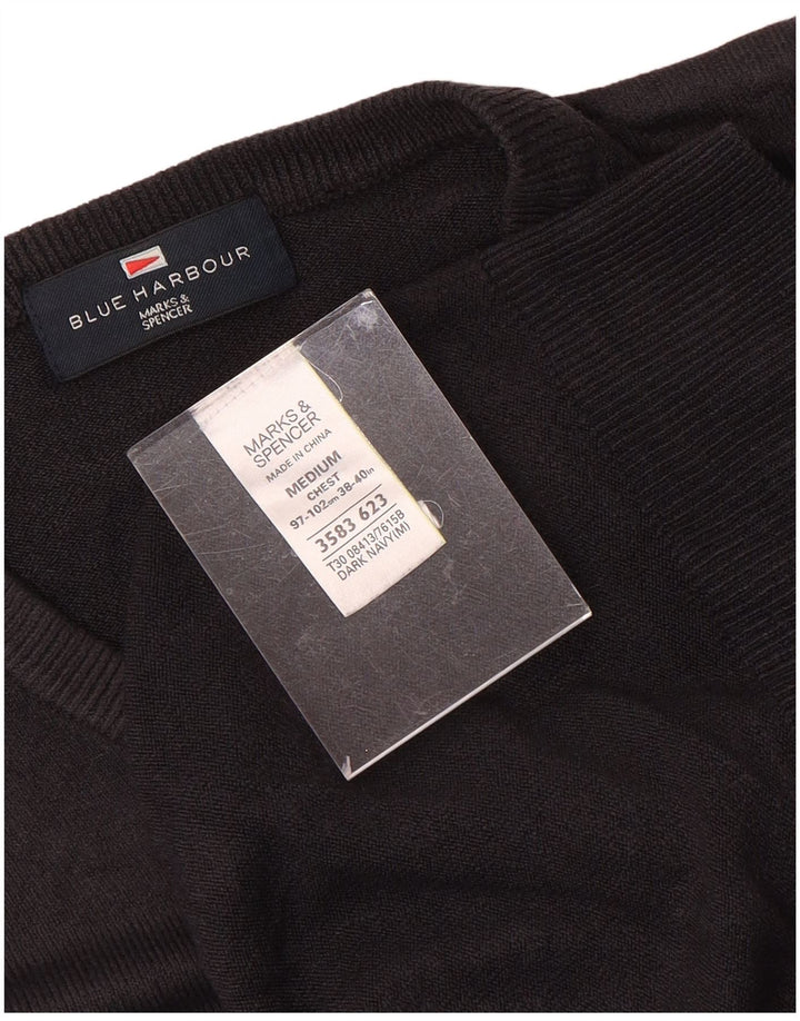 MARKS & SPENCER Pulover cu decolteu în V Blue Harbour pentru bărbați, mediu negru