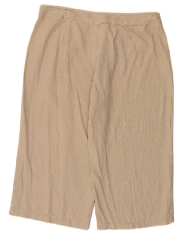 Pantaloni capri drepti pentru femei Marks & Spencer UK 14 Large W34 L19 Bej