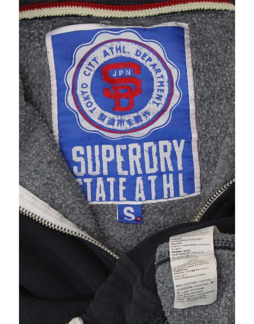 SUPERDRY Hanorac grafic pentru bărbați Pulover mic din bumbac bleumarin