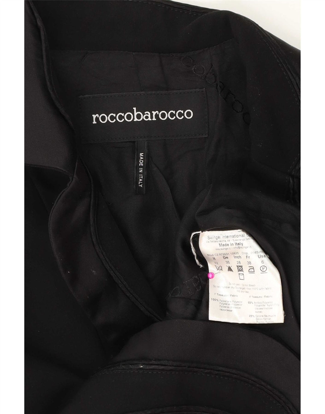 Roccobarocco Jachetă pentru femei cu 2 nasturi IT 42 Poliester mediu negru