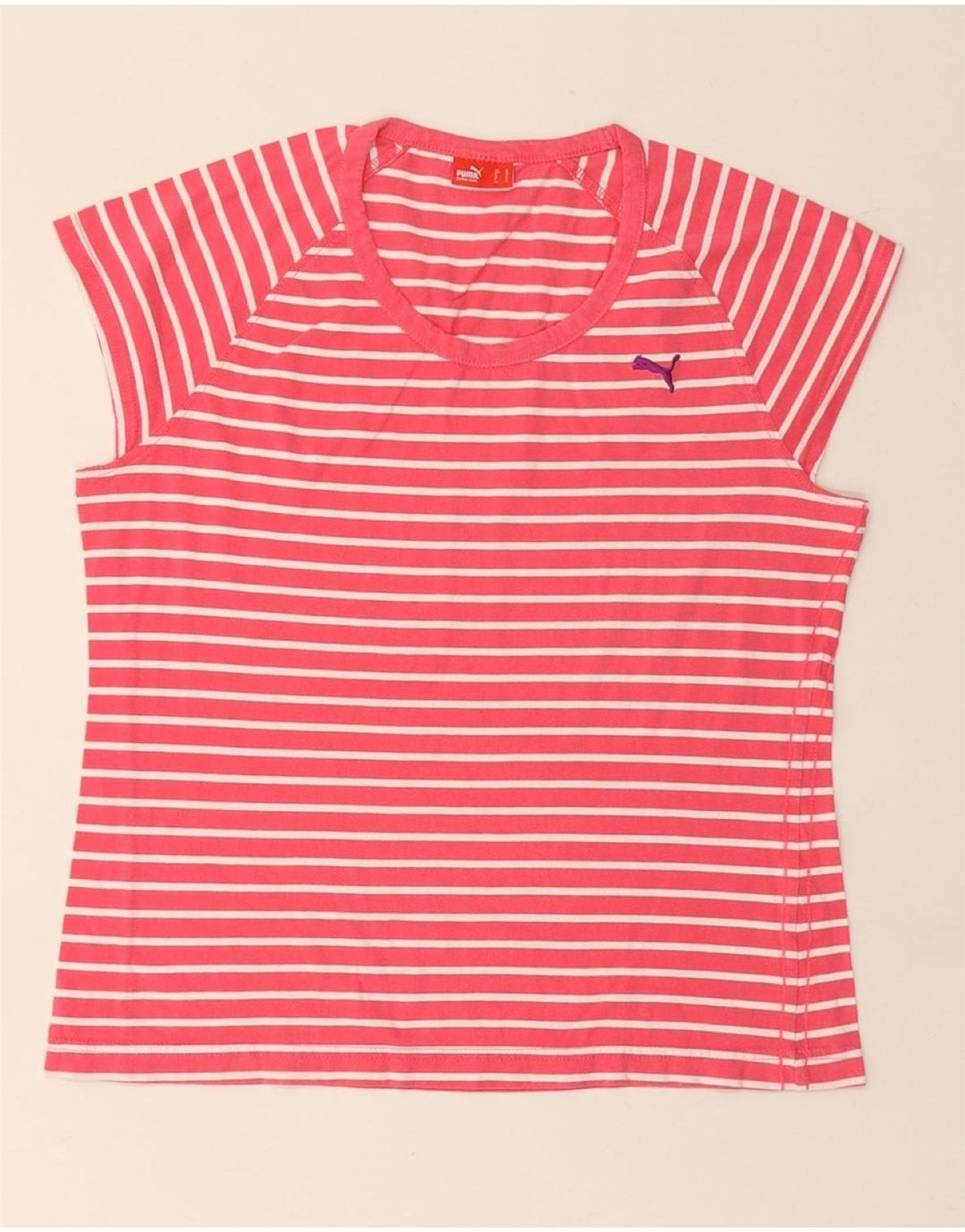 Tricou pentru femei PUMA Slim Top UK 16 Large Pink Striped