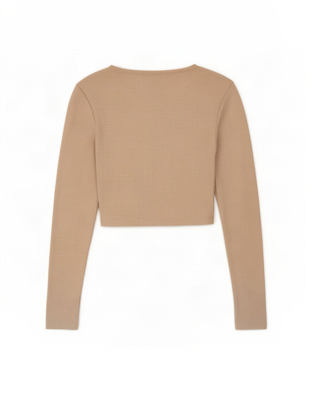 Top Crop pentru Damă Zara cu mânecă lungă UK 8 Mic Bej Poliester