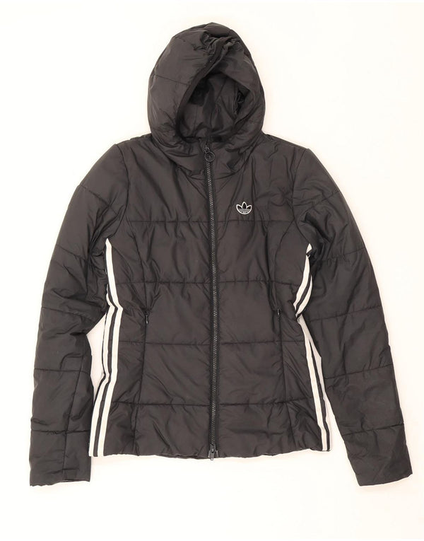Jachetă căptușită cu glugă Adidas pentru femei UK 6 XS poliester negru