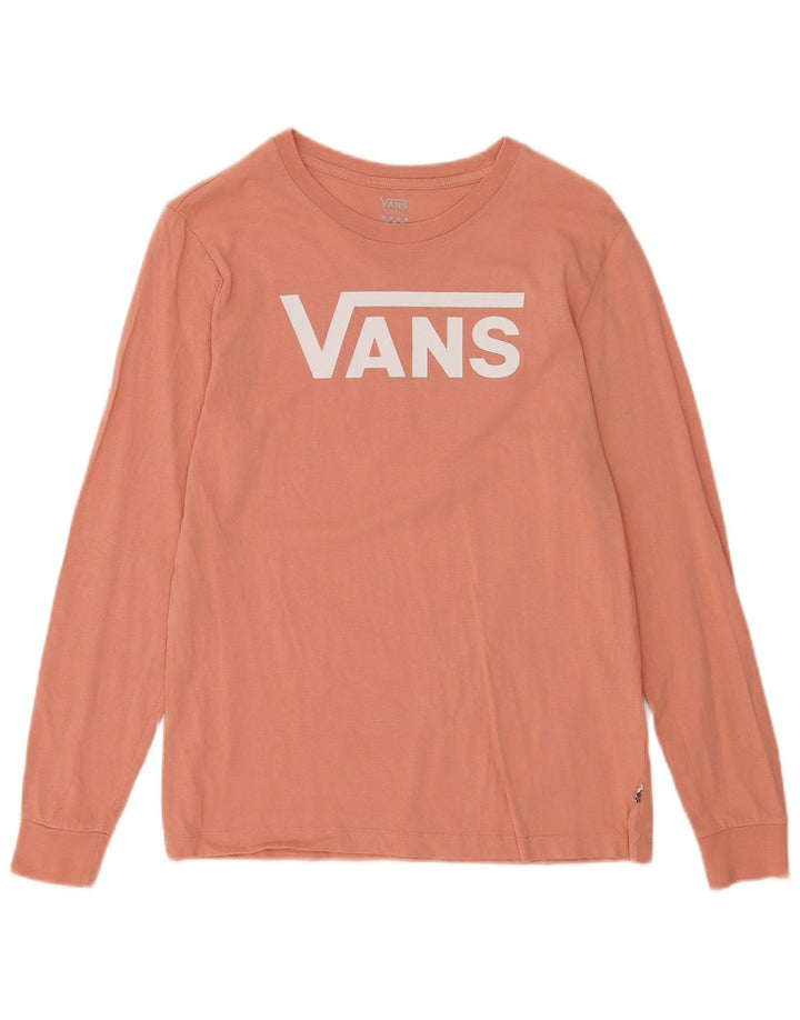 VANS Top grafic pentru bărbați cu mânecă lungă din bumbac roz mic