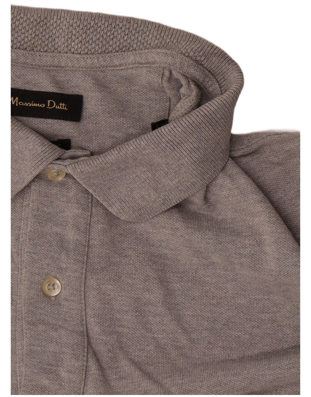Cămașă polo Massimo Dutti pentru bărbați, mare, gri bumbac cu pete