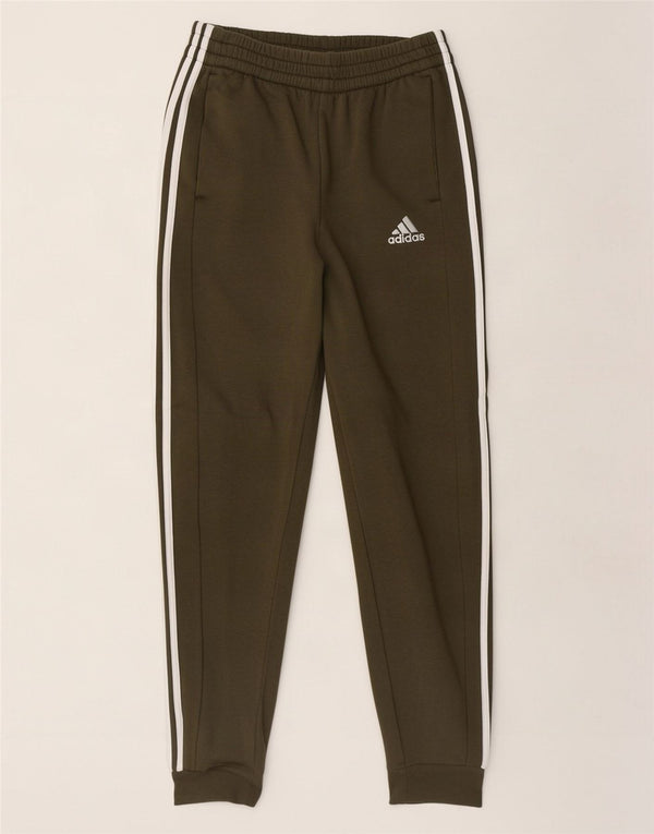 Pantaloni de trening Adidas pentru bărbați Joggeri, bumbac mediu kaki