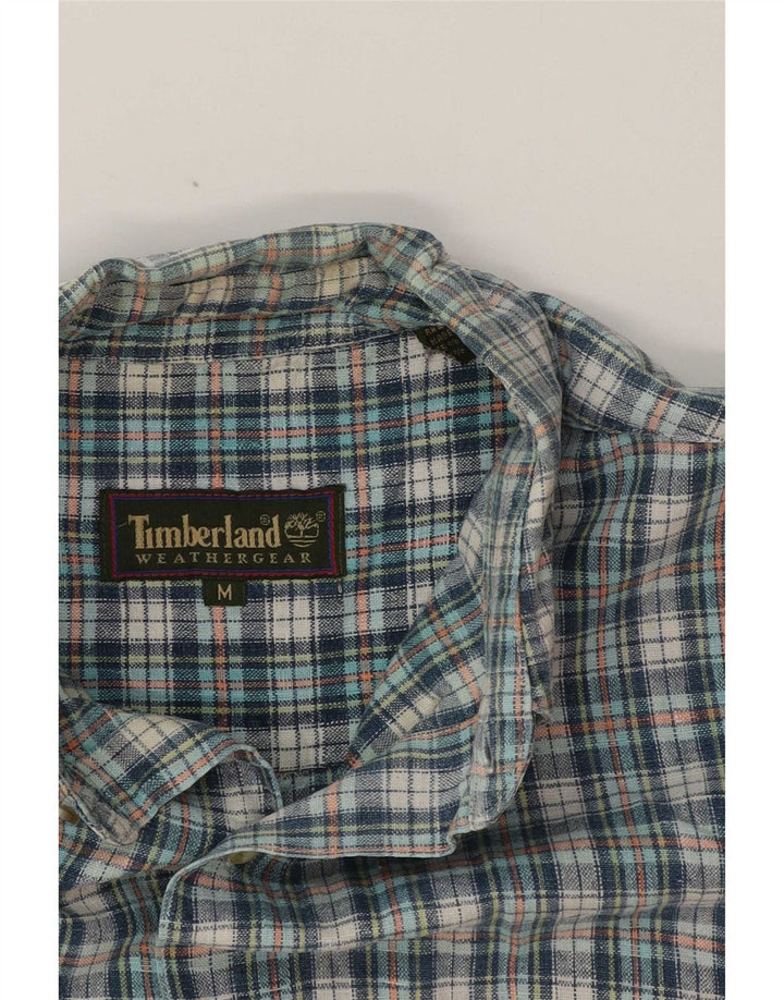 Cămașă cu mânecă scurtă pentru bărbați Timberland, in carouri, albastru mediu