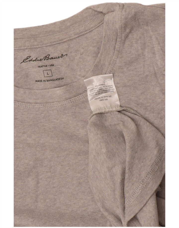 EDDIE BAUER Top pentru femei cu mânecă lungă UK 14 mare bumbac gri