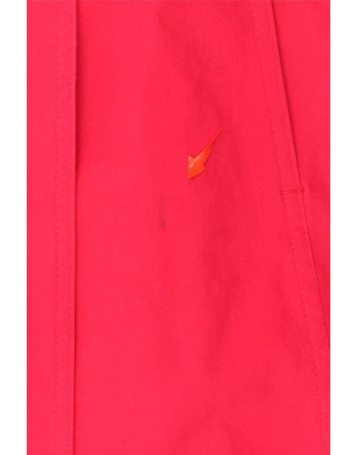 SUPERDRY Womens Trench Coat UK 14 Large Red Cotton