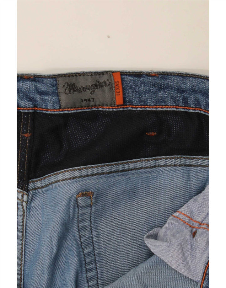 Blugi Distressed Straight Wrangler pentru bărbați W38 L27 Albastru