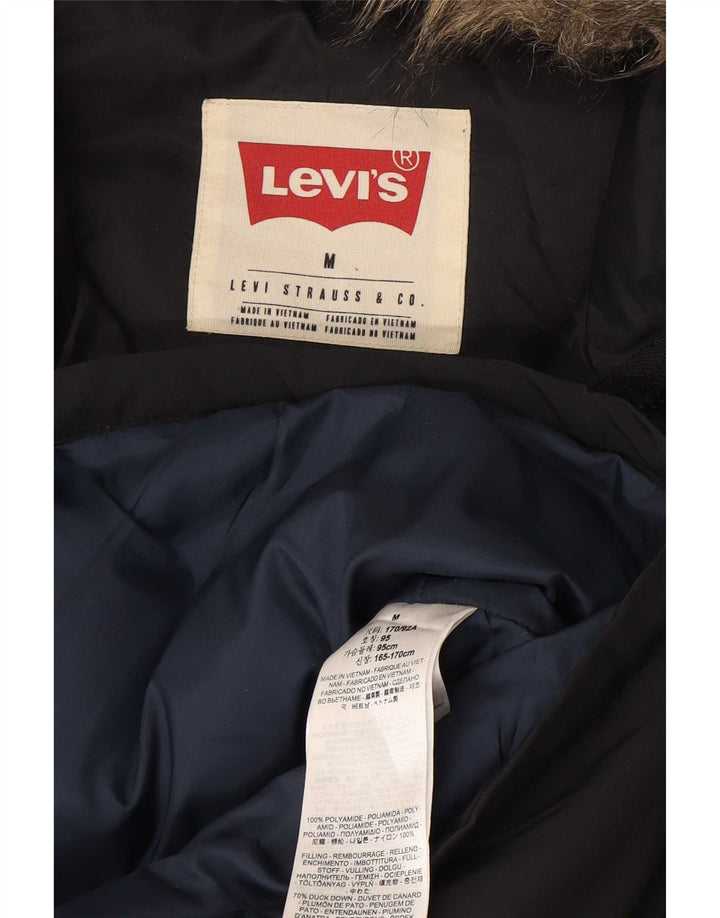 Palton căptușit cu glugă Levi's pentru bărbați UK 38 Poliamidă neagră medie