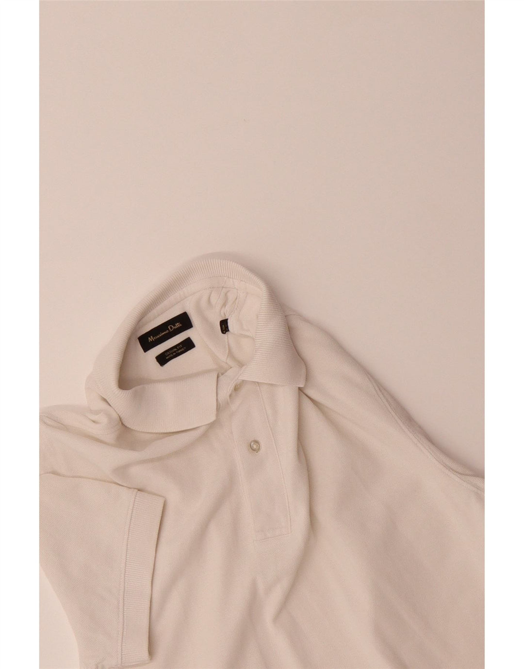 MASSIMO DUTTI Mens Casual Fit Polo Shirt Medium White Vintage Massimo Dutti and Second-Hand Massimo Dutti from Messina Hembry 