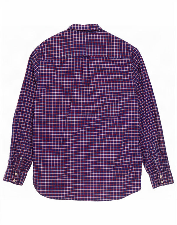 Crew Clothing Cămașă de flanel pentru bărbați, cu tăiere clasică, din bumbac cu carouri, albastru-marin mediu