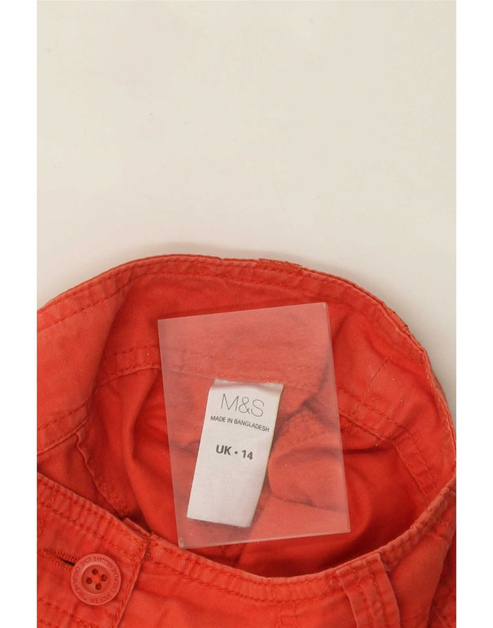 Marks & Spencer Pantaloni scurti cargo pentru femei UK 14 Large W34 Orange Bumbac