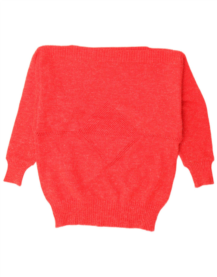 Pulover vintage pentru femei cu gât de barcă IT 44 Medium Red Flecked
