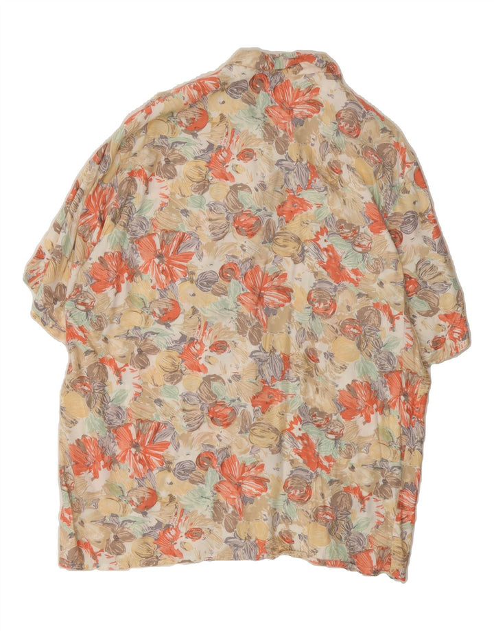 ROBERT FRIEDMAN Womens Oversized Longline Shirt UK 16 Large Beige Hawaiian Vintage Robert Friedman and Second-Hand Robert Friedman from Messina Hembry 
