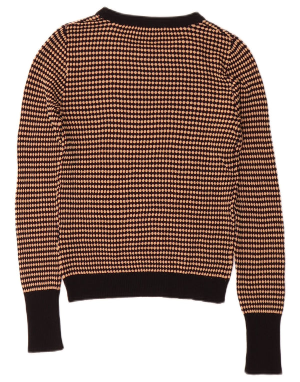 Pulover de damă Zara Crop Crew Gate UK 12 Maro mediu cu dungi
