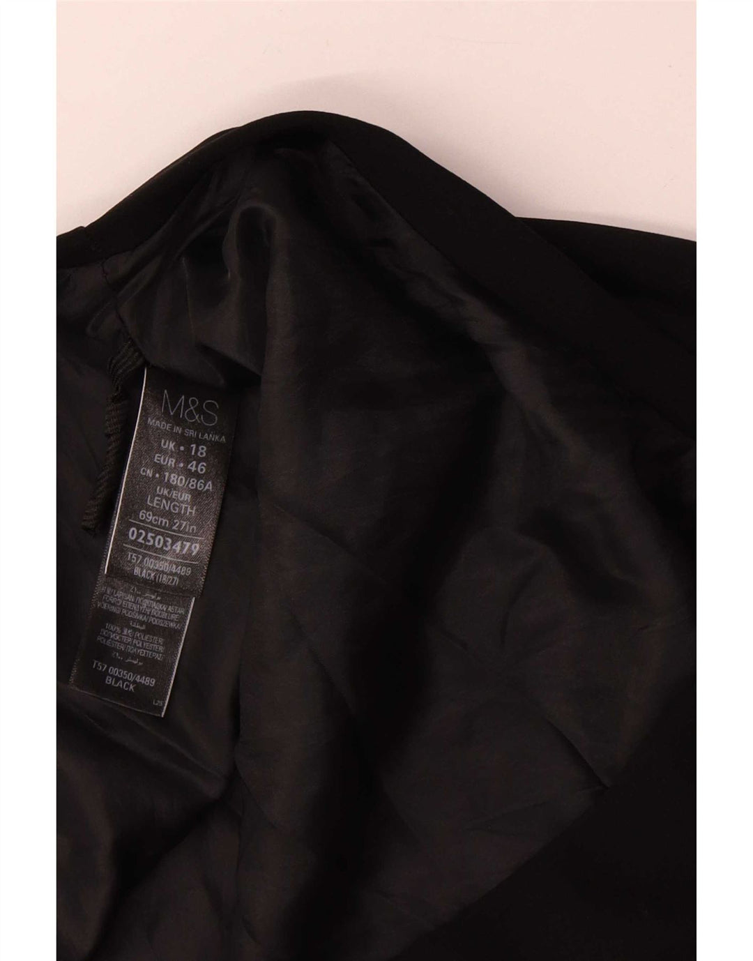 Fustă A-Line pentru femei Marks & Spencer UK 18 XL W38 Poliester negru