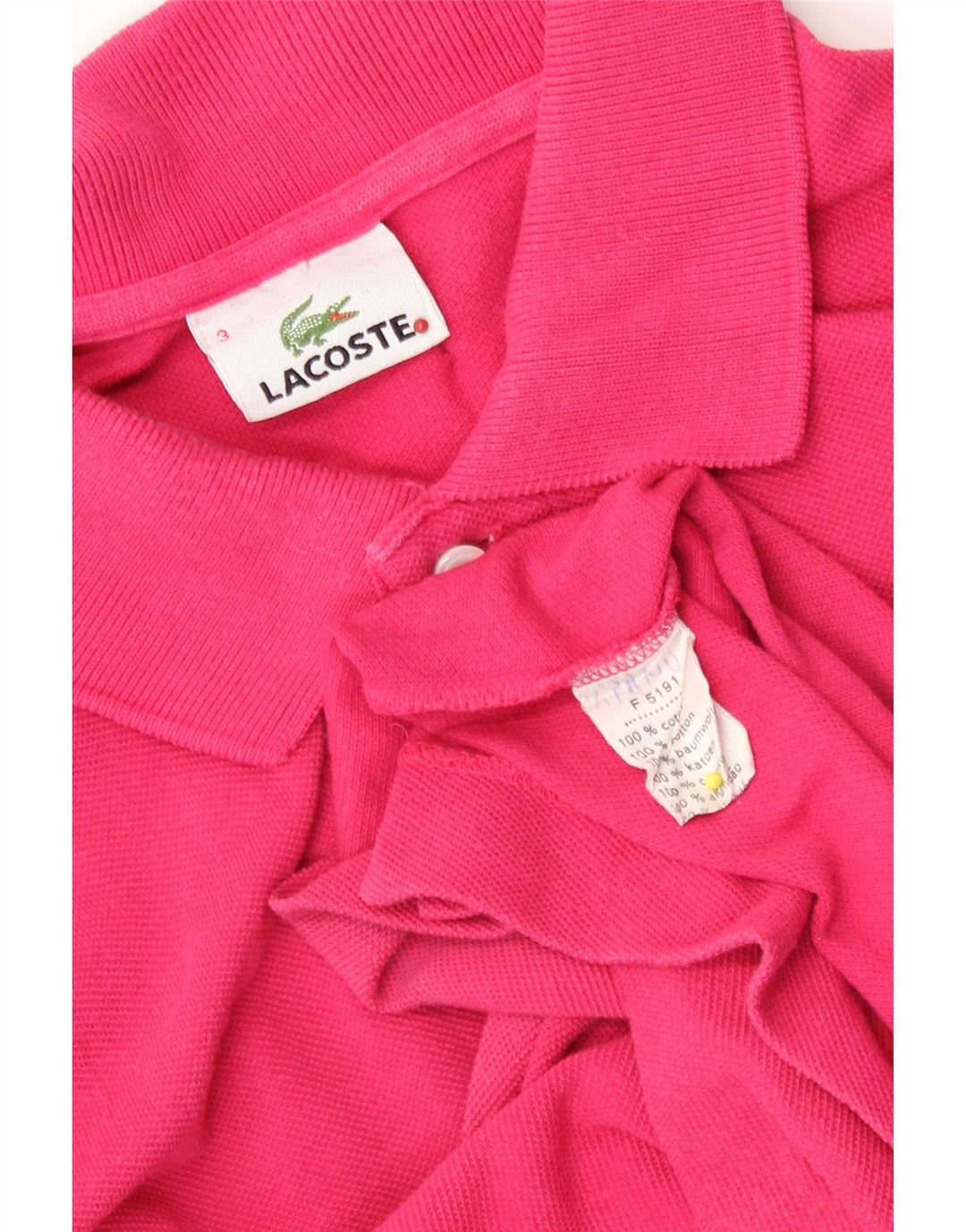 Tricou polo pentru bărbați Lacoste Mărimea 3 Bumbac roz mic