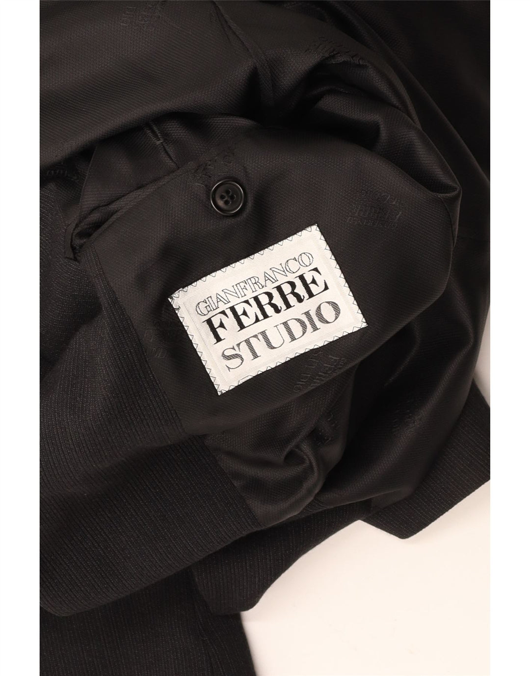 GIANFRANCO FERRE Jachetă pentru bărbați cu 3 nasturi, UK 38 Medium Black Pinstripe